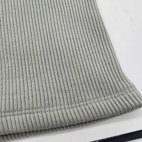 abbeline Women's Medium Ribbed Wrap Top Cap Sleeves in Sage - Picture 9 of 9